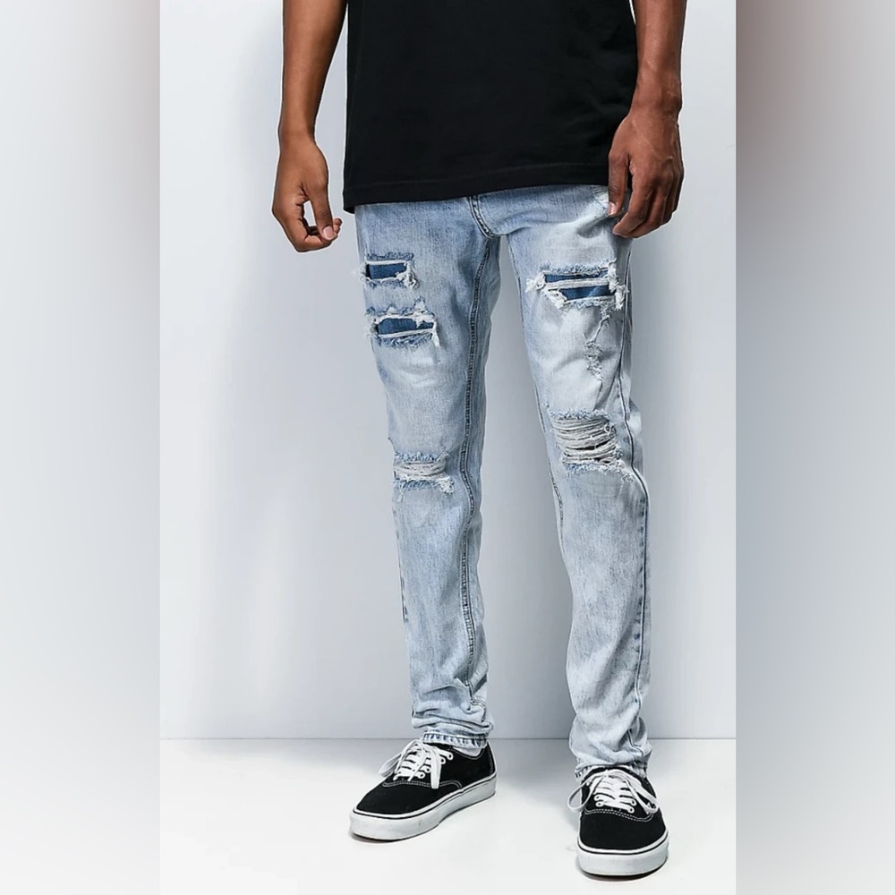 Empyre Verge Kersey Light Wash Tapered Skinny Jeans 32